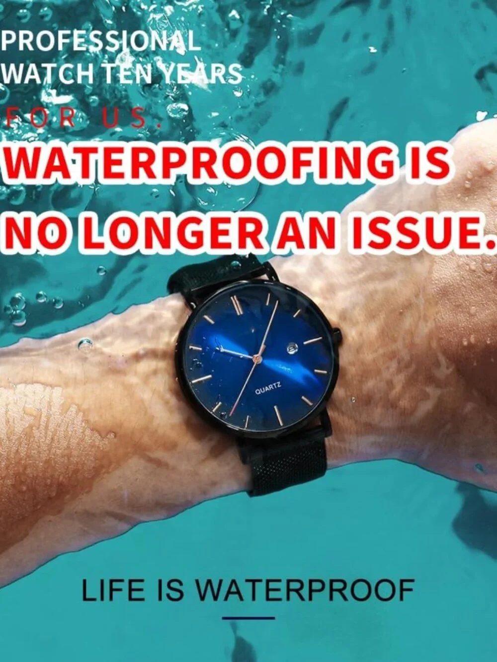 Stylish Minimalist Waterproof Men's Analog Watch | Ultra Thin Stainless Steel